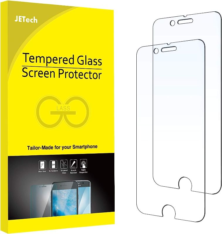 Photo 1 of JETech Screen Protector for iPhone 8 Plus and iPhone 7 Plus, 5.5-Inch, Tempered Glass Film, 2-Pack