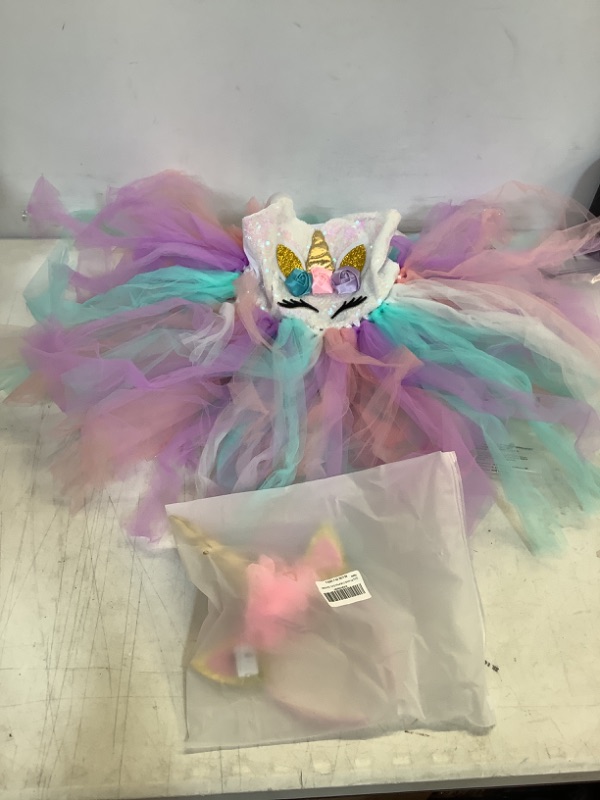 Photo 3 of PARTISKY Sequin Unicorn Dress for Girls 5-6 Year Birthday Party Outfits Princess Tutu Costumes Dress for Halloween Christmas