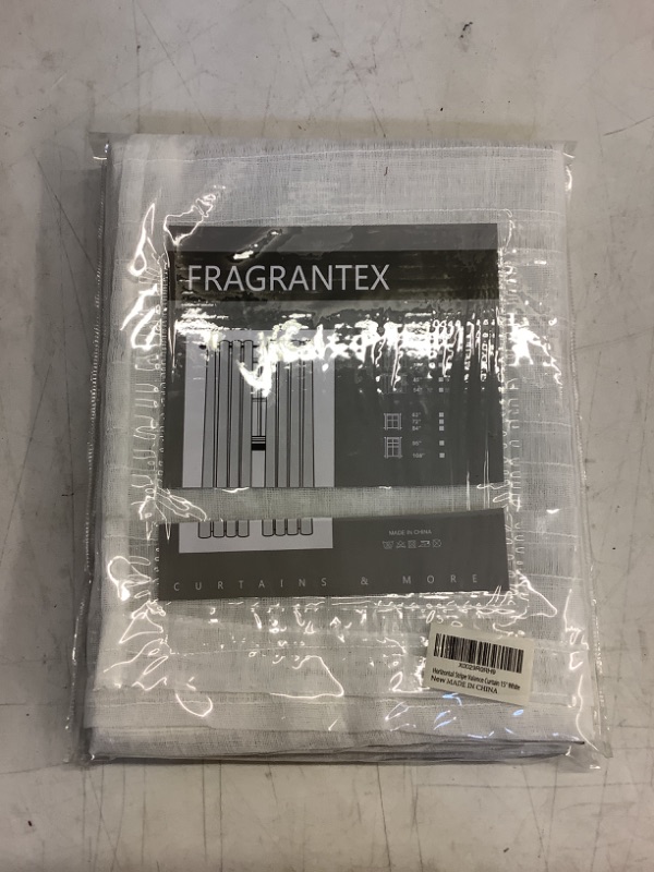 Photo 2 of Fragrantex White Sheer Short Curtains for Kitchen Windows 45 inches Long for Small Window Light Filtering Cafe Curtains Grommet Top Bathroom Window Treatment Set 40" W x 45" L 2Panel