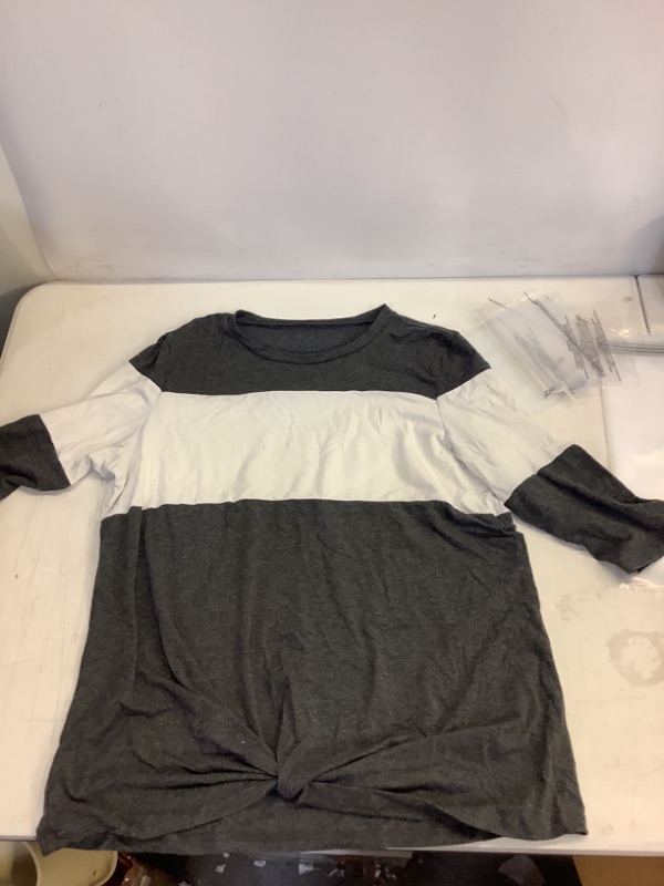Photo 1 of Large Gray & White Color Block Shirt 