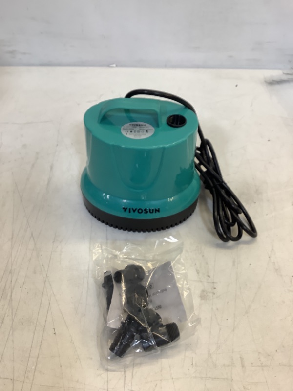 Photo 2 of VIVOSUN 1150GPH 100W Submersible Pump for Fish Tank, Pond, Aquarium, Hydroponic Systems with 5ft Power Cord and 4 Nozzles