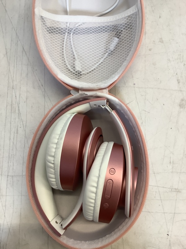 Photo 2 of TUINYO Bluetooth Headphones Wireless, Over Ear Stereo Wireless Headset 40H Playtime with deep bass, Soft Memory-Protein Earmuffs, Built-in Mic Wired Mode PC/Cell Phones/TV- Rose Gold