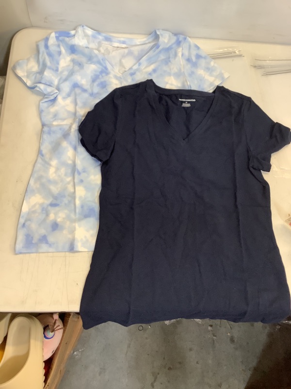 Photo 1 of Blue Tie Dye & Navy Medium V Neck Womens Shirt 