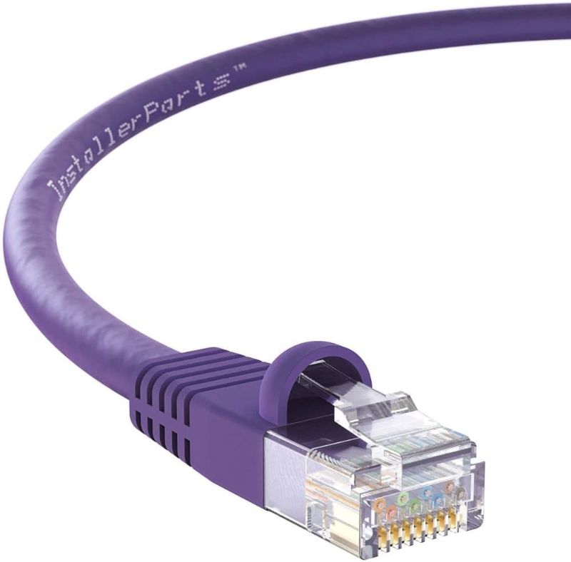 Photo 1 of InstallerParts CAT6 Cable UTP Booted [Purple] - [2 FT] - [5 Pack] - Professional Series - 10Gbps, Cat6 Patch Cable, Cat 6 Patch Cable, Cat6 Ethernet Cable, Network Cable, Internet Cable