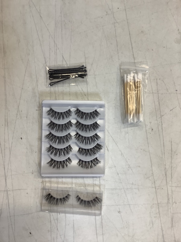 Photo 2 of False Eyelashes Dramatic Fluffy Look Lashes 5 Pairs Soft Faux Mink Lashes 3D 6D Volume Fake Eyelashes Packs DM5 DM5-Fluffy