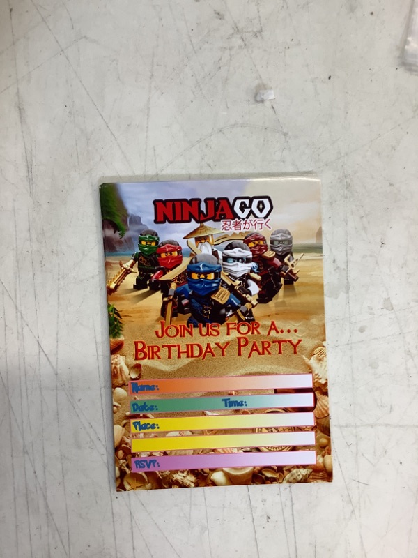 Photo 1 of 12PK Ninjago Birthday Party Invite Cards W/ Envelopes 