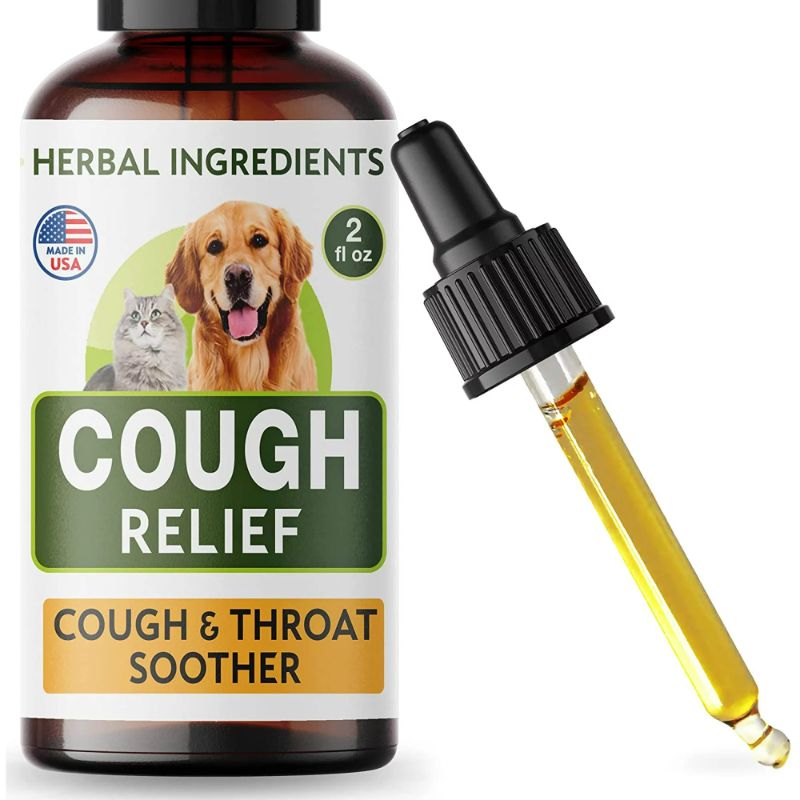 Photo 1 of Kennel Cough Herbal Drops for Dogs & Cats - Cough Relief - Throat Soother - Homeopathic Respiratory Support - Dry, Wet Pet Cough and Cat Asthma, Sinus Congestion Treatment - Made in US - 2 Fl Oz