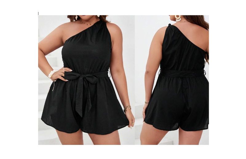 Photo 1 of One Shoulder Belted Romper Summer Vacation Beach Pool Outfit L/XL 