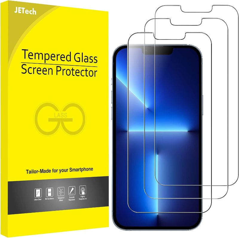 Photo 1 of JETech Screen Protector Compatible with iPhone 13 and iPhone 13 Pro 6.1-Inch, Tempered Glass Film 2-pack