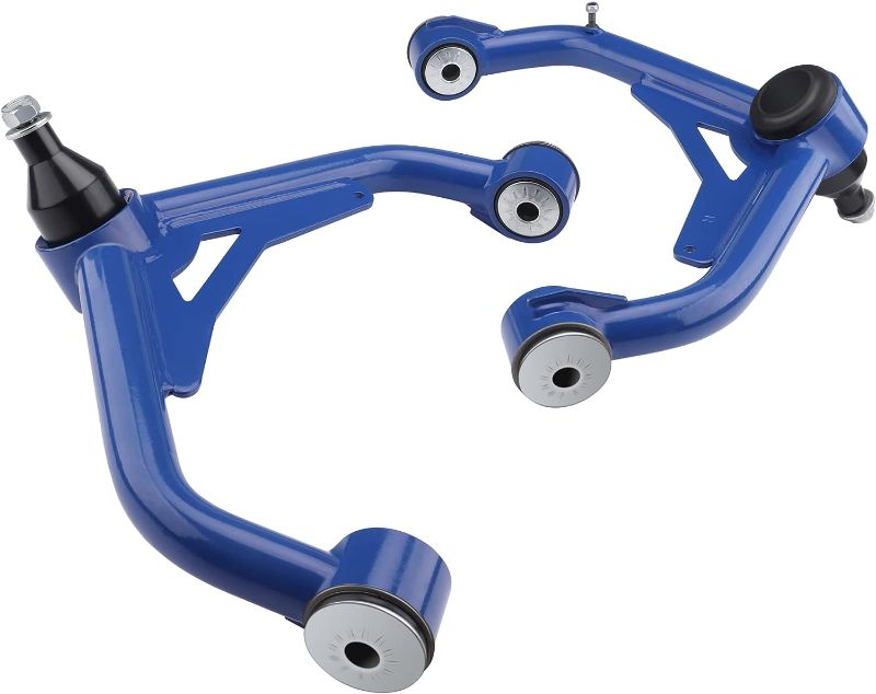 Photo 1 of Front Upper Control Arms for 2000-2010 Silverado Sierra 2500HD 3500HD, 2-4" Lift 2 PCS Blue Tubular Suspension Ball Joint Control Arm