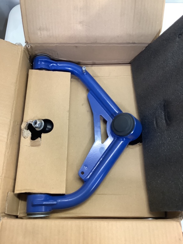 Photo 2 of Front Upper Control Arms for 2000-2010 Silverado Sierra 2500HD 3500HD, 2-4" Lift 2 PCS Blue Tubular Suspension Ball Joint Control Arm