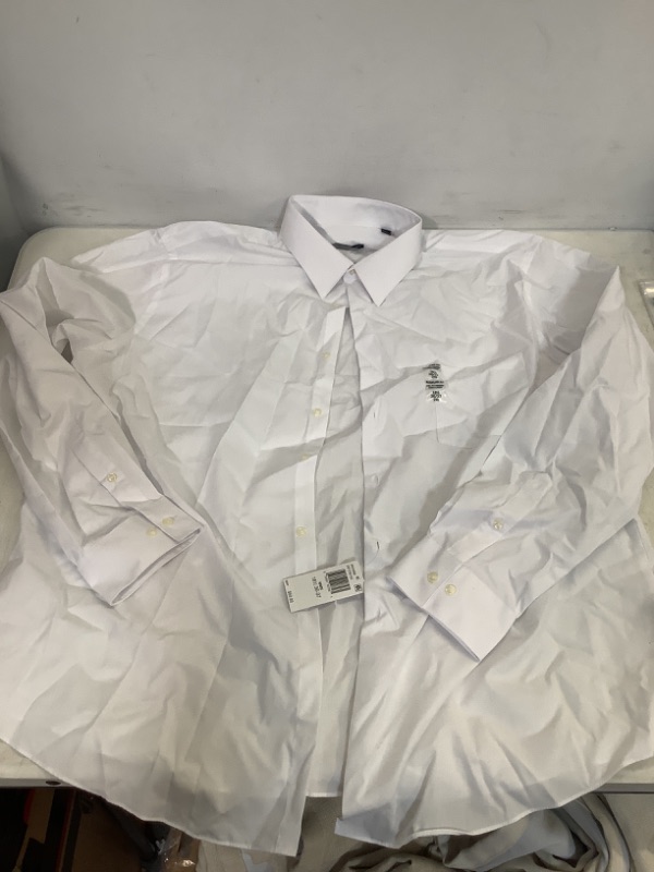 Photo 2 of Van Heusen Men's Dress Shirt Regular Fit Poplin Solid 18.5" Neck 36"-37" Sleeve White 2XL