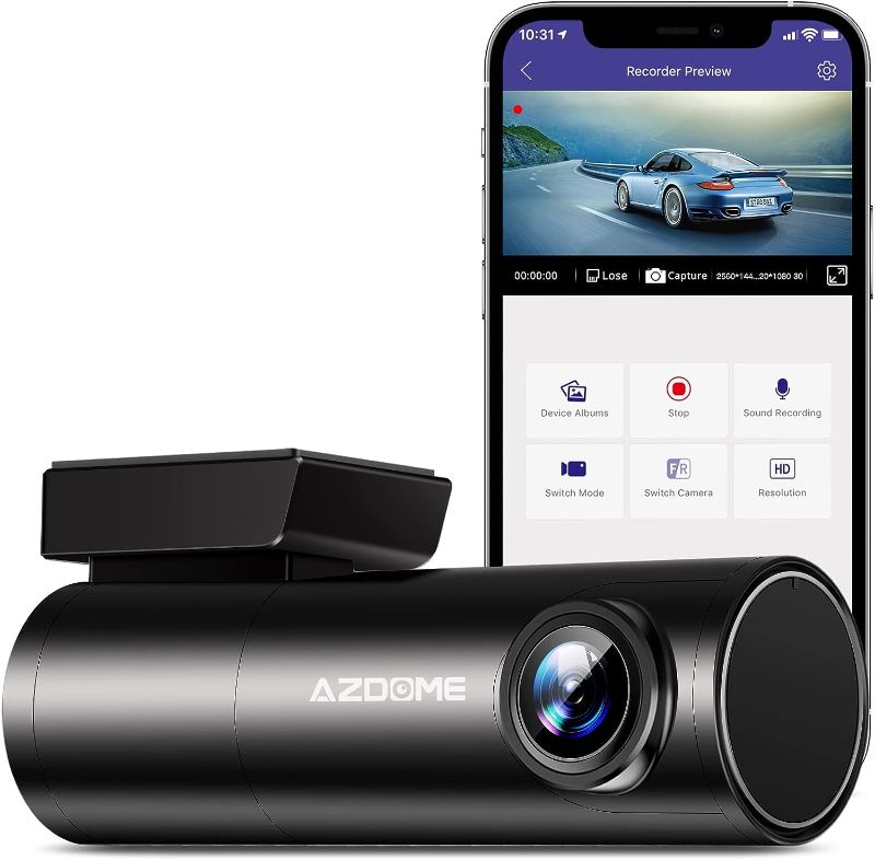 Photo 1 of AZDOME M300 Car Dash Cam, WiFi and Voice Control Smart Dash Camera,1296P Mini Dashboard Camera 1080P Drive Recorder, Built-in G-Sensor, Super Night Vision, Loop Recording