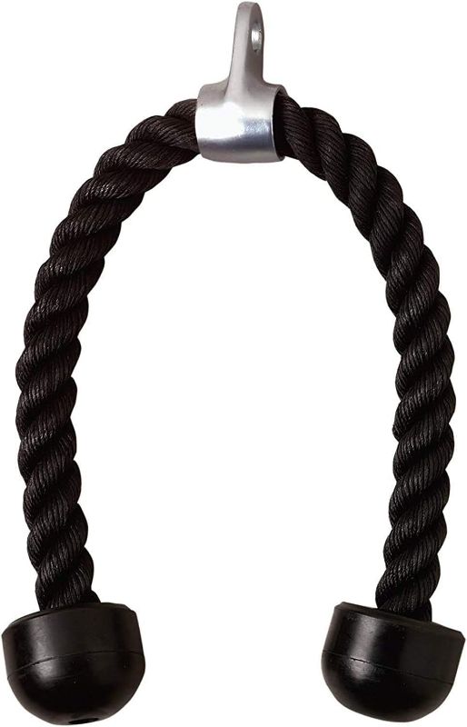 Photo 1 of Emoly Universal Tricep Rope Pull Down - 28 Inch Heavy Duty Nylon Rope, Easy to Grip & Non Slip Cable Attachment, Ideal for Professional Gyms Too