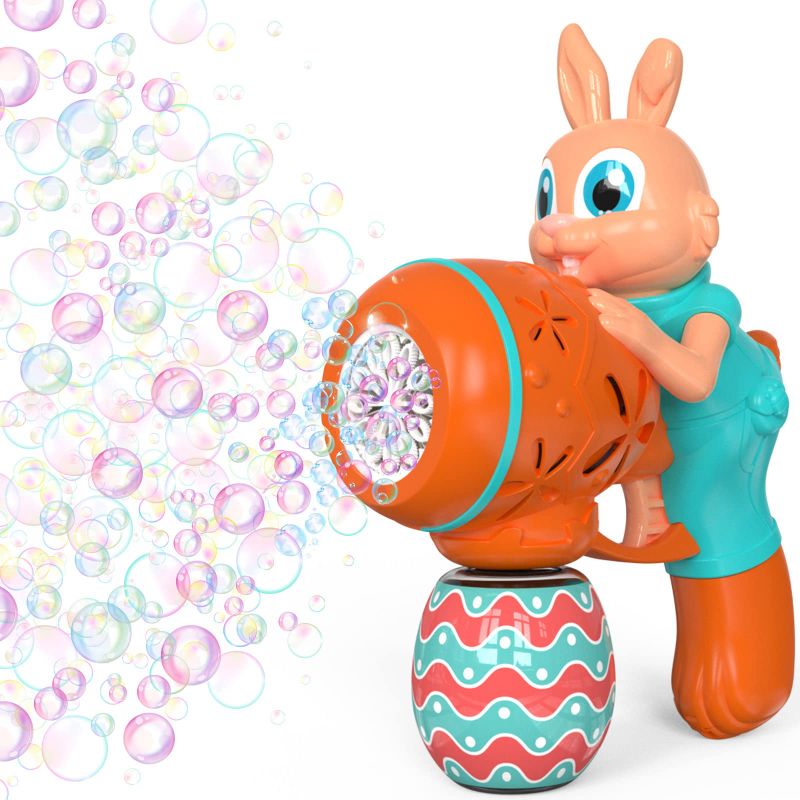 Photo 1 of Bubbles Toys for Kids Toddlers, Bubble Machine Guns 3 4 5 6 Year Old Boy Girl Birthday Gift, No Spill Automatic Bunny Bubble Maker Blower Outdoor Toys for Kids Ages 3-5 Orange