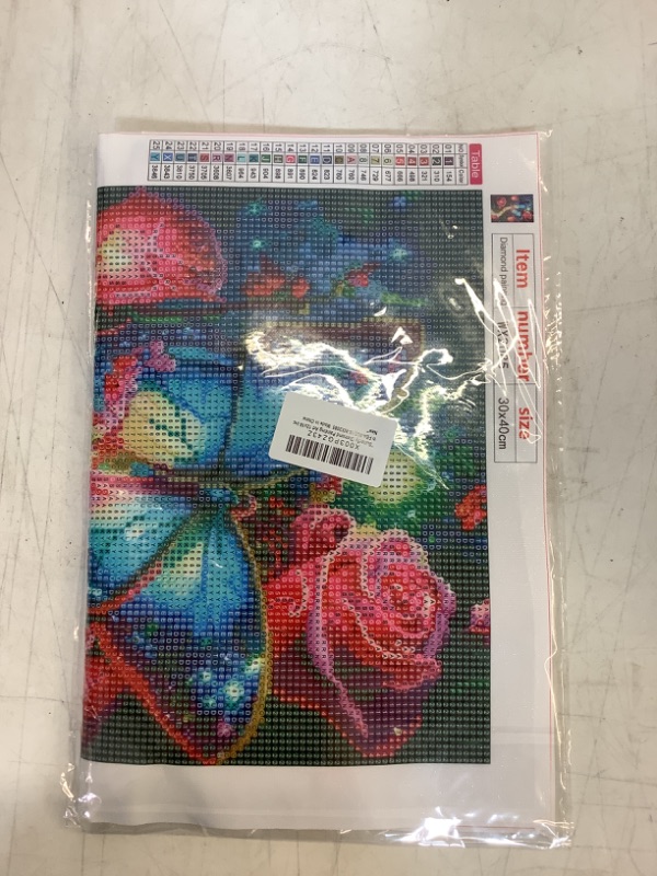 Photo 2 of AIRDEA 5D Butterfly Diamond Painting Kits for Adults Beginners Round Full Kits DIY Flowers Diamond Art Kits for Kids Wonderland Diamond Painting by Number Kits Gem Painting Art Home Decor 12x16 inch
