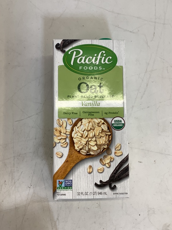 Photo 2 of Pacific Foods Organic Oat Vanilla Plant-Based Beverage, 32oz Organic Oat Vanilla 32 Ounce (Pack of 1)