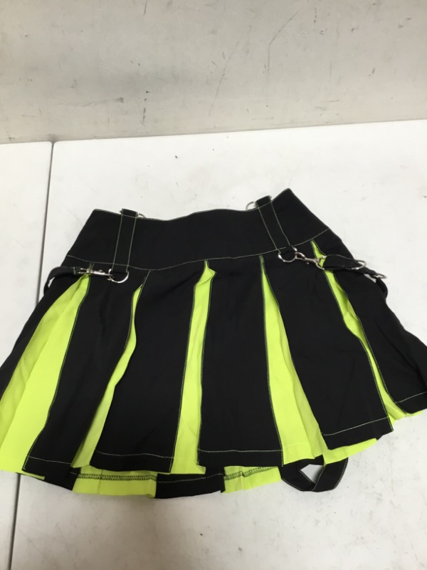 Photo 2 of CAPE CLIQUE Pleated Mini Skirt Punk A-Line High Waisted Gothic Cute Y2k Skirt with Chain Black M