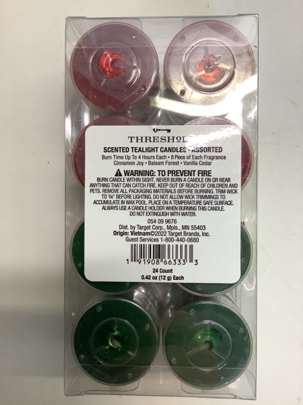 Photo 3 of 24pk Scented Tealights Candle Red/White/Green - Threshold