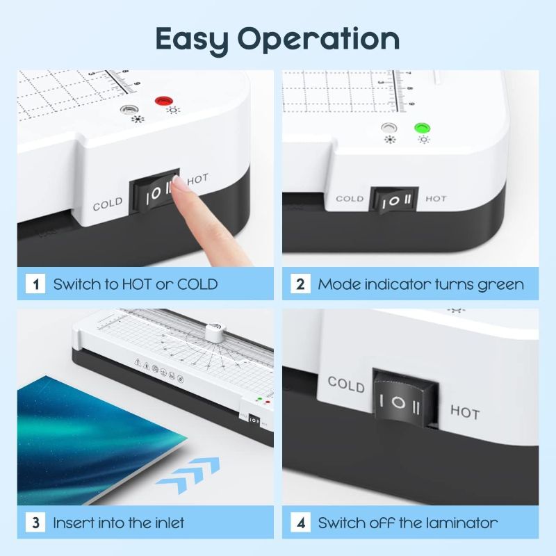 Photo 1 of Assark Laminator for A3/A4/A5/A6, 9 in 1 Thermal &Cold Laminator Machine 13-Inch Wide Built-in Paper Trimmer Corner Rounder and Hole Punch with 40 Laminating Pouche Sheets for Home Office School