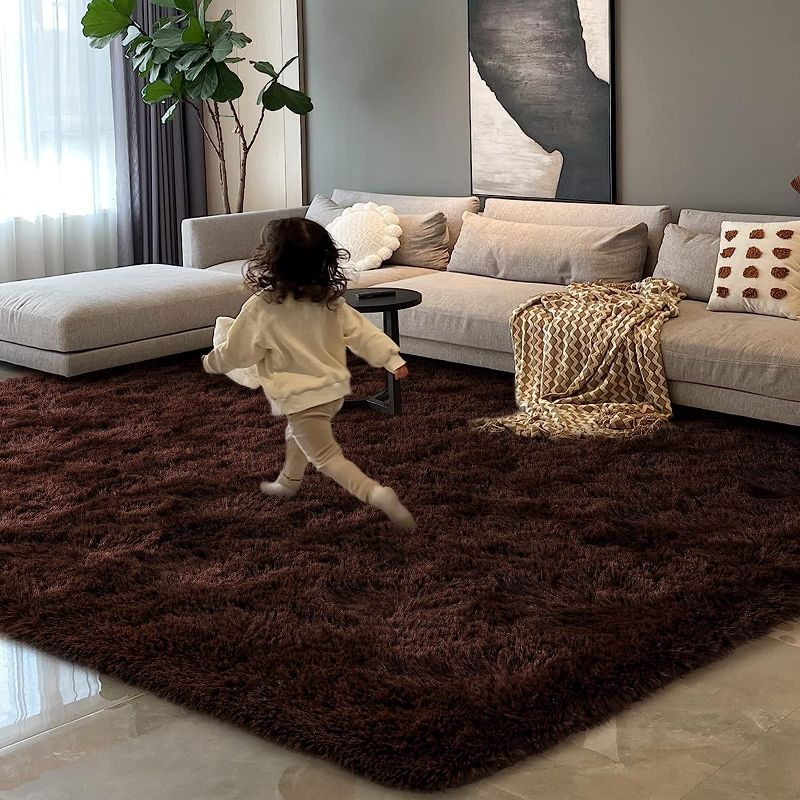 Photo 1 of HOMORE Luxury Fluffy Area Rug Modern Shag Rugs for Bedroom Living Room, Super Soft and Comfy Carpet, Cute Carpets for Kids Nursery Girls Home 8x10 Feet