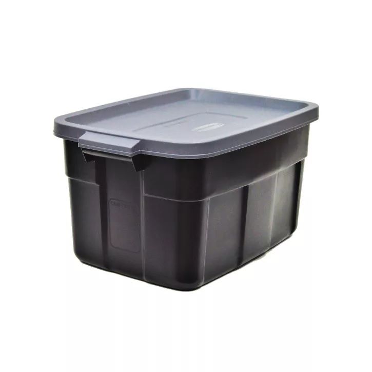 Photo 1 of Rubbermaid Roughneck Tote 31 Gallon Stackable Storage Container w/ Stay Tight Lid & Easy Carry Handles