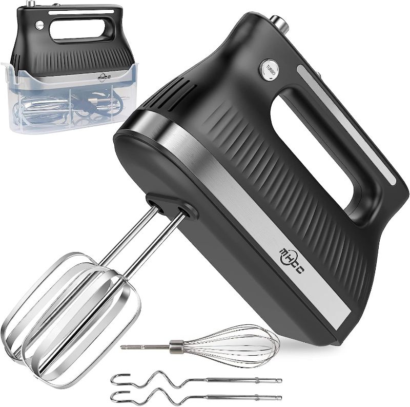 Photo 1 of MHCC Hand Mixer,5-Speed Electric Hand Mixer with Whisk, Storage Case,Kitchen Handheld Beaters,Black