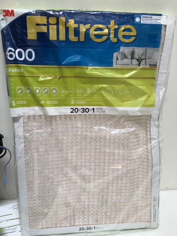 Photo 2 of 3M 9882DC-6 Filtrate Dust and Pollen Filter, 20" x 30"