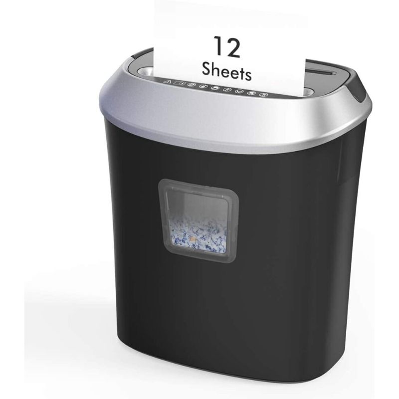 Photo 1 of Shredder, 12-Sheet Paper Shredder, 20-Minute High Security Micro Cut Shredder, Shredding up to 3 Mins Shredder for CD/Card/Staple/Clip, Anti-Jam Quiet Heavy Duty Shredder with 22 L Big Pullout Bin