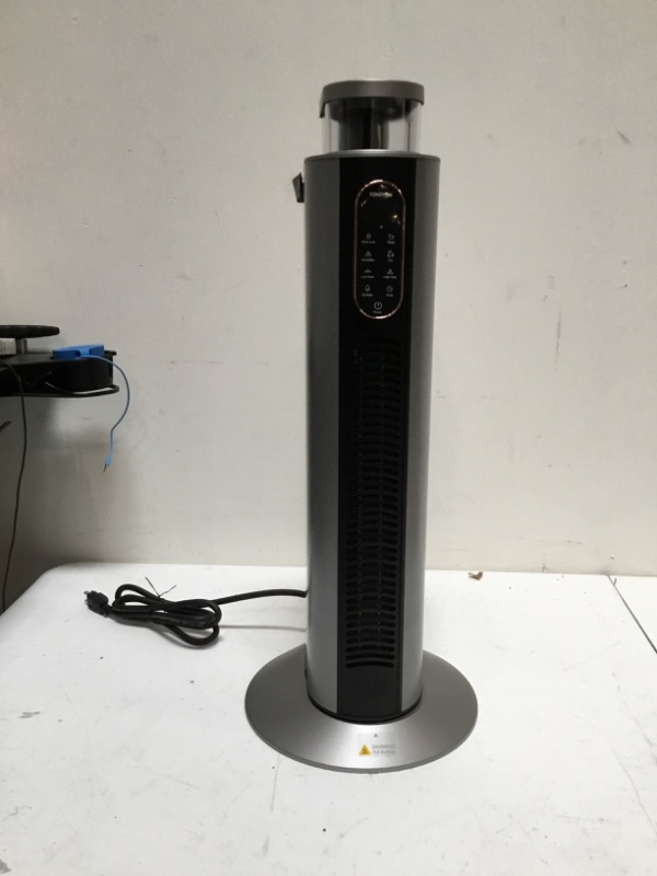 Photo 1 of 27" Space Heater for Large Room 500 sq ft, Hot & Cool Fan 1500W Ceramic Heater with humidifier for bedroom with Remote Child lock 1-12H Timer, Portable Heater Fan for Indoor Office Garage (Grey)