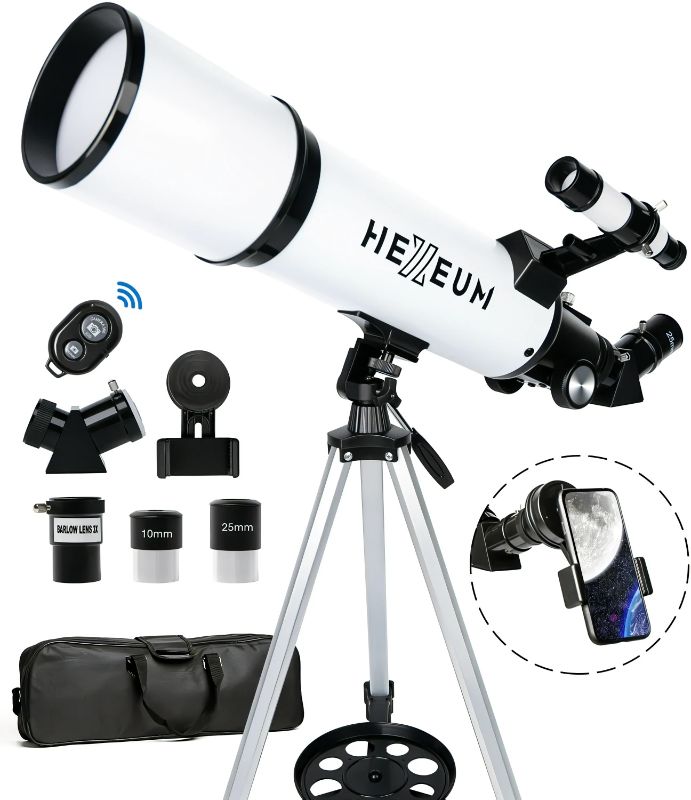 Photo 1 of Telescope 80mm Aperture 600mm - Astronomical Portable Refracting Telescope Fully Multi-coated High Transmission Coatings AZ Mount with Tripod Phone Adapter, Wireless Control, Carrying Bag. Easy Set Up