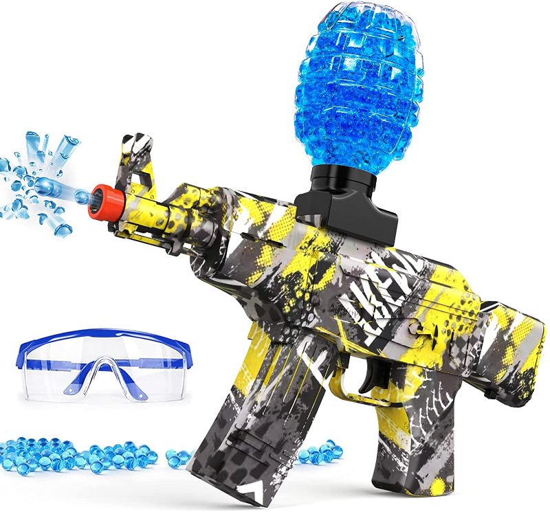 Photo 1 of Anstoy Electric with Gel Ball Blaster AEG AKM-47 Splatter Ball Blaster for Outdoor Activities-Fighting Shooting Team Game(Yellow)