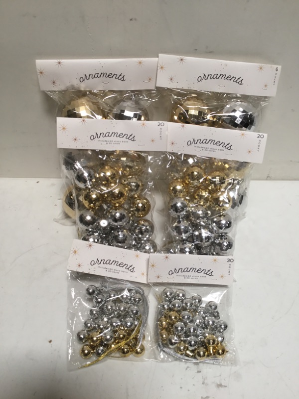 Photo 1 of 112PC LOT Disco Ball Ornament Set Christmas & NYE Decor Holiday Ornaments 