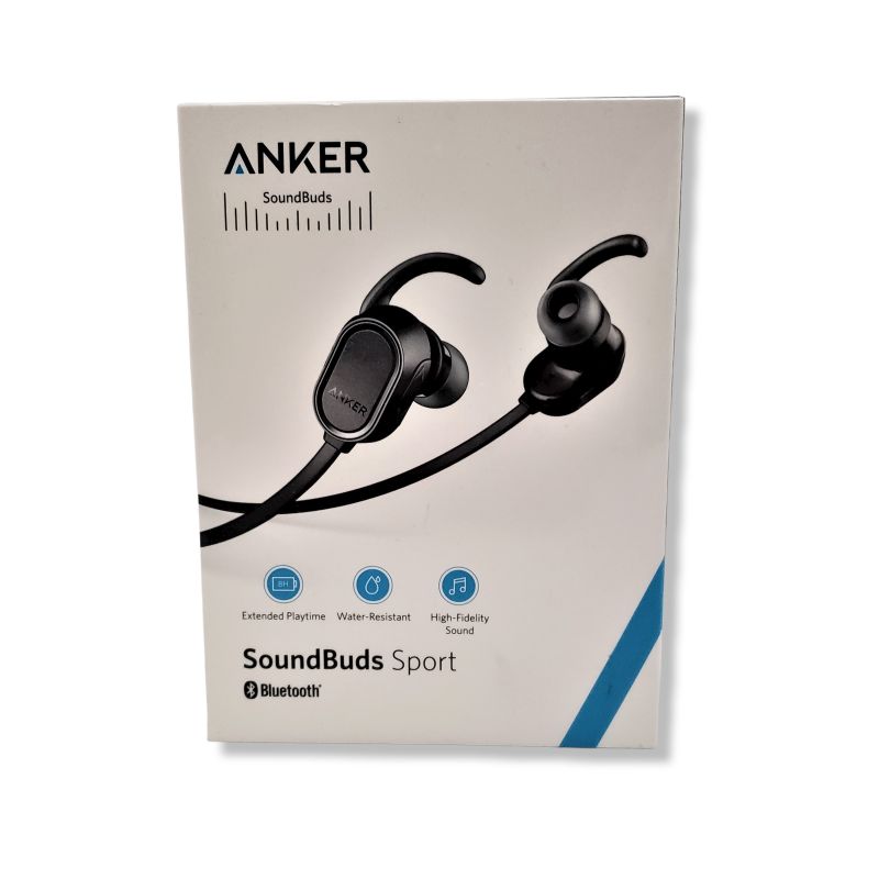 Photo 1 of Anker SoundBuds Sport Bluetooth Headphones Microphone Black Water Resistant
