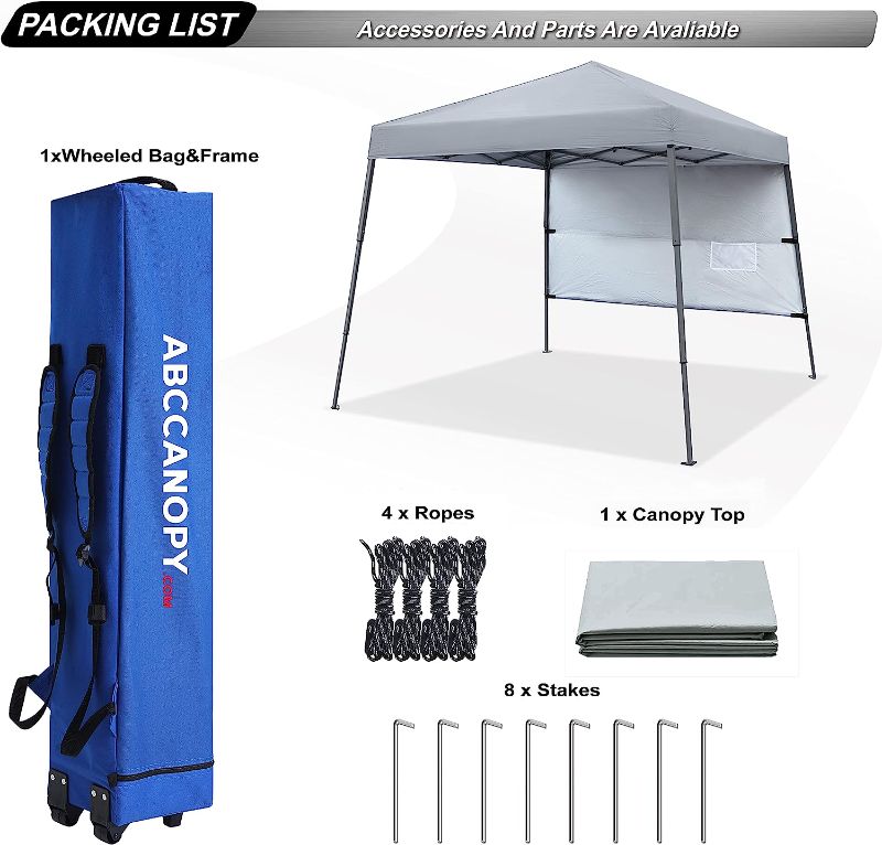 Photo 3 of ABCCANOPY Stable Pop Up Beach Tent with Backpack Bag, 10 x 10 ft Base / 8 x 8 ft Top, Gray
