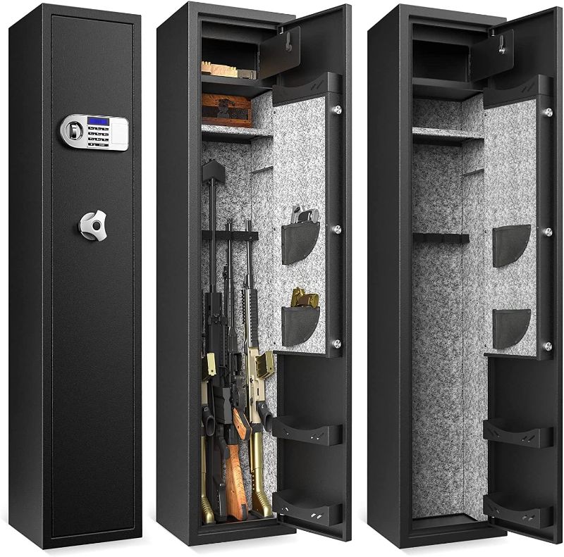 Photo 1 of Diosmio Large 6 Gun Safe for Home Rifle and Pistols - Quick Access Gun Security Cabinet Safes with Separate Pistol Lock Box, Ammo Storage Shelf(US Stock)