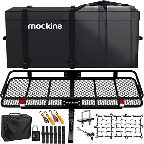 Photo 1 of Cargo Carrier Hitch Mount 500lb Capacity Hitch Rack & Waterproof Cargo Bag Straps, Locks, Net, Stabilizer Trailer Hitch Cargo Carrier