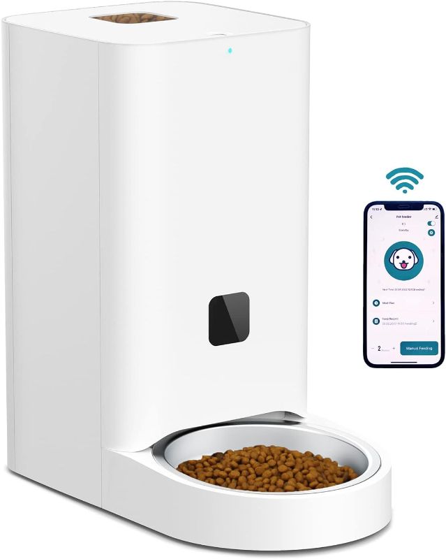 Photo 1 of AIDANLS Automatic Cat Feeders,6L(25cup) 2.4G/5G WiFi Pet Dry Food Dispenser with Stainless Steel Bowl & Clog-Free Design,1-10 Meals Per Day & 10s Voice Recorder,Timed Pet Feeder for Cats and Dogs