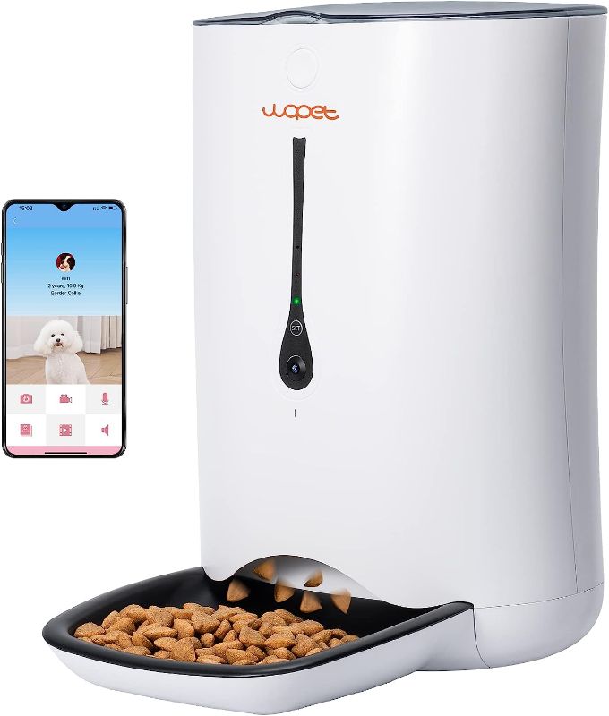 Photo 1 of WOPET Automatic Cat Feeder with Camera,7L App Control Smart Feeder Cat Dog Food Dispenser, 6-Meal Auto Pet Feeder with Timer Programmable, HD Camera for Voice and Video Recording.