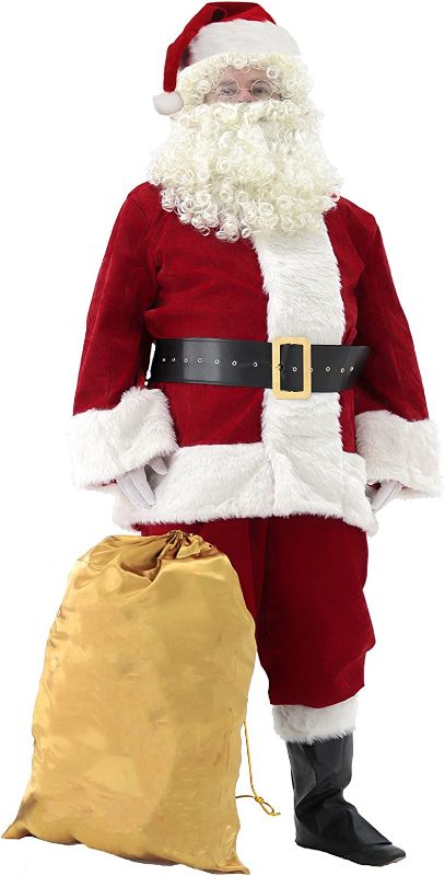 Photo 1 of  Men's Deluxe Santa Suit 11pc. Christmas Ultra Velvet Adult Santa Claus Costume SIZE XXL 