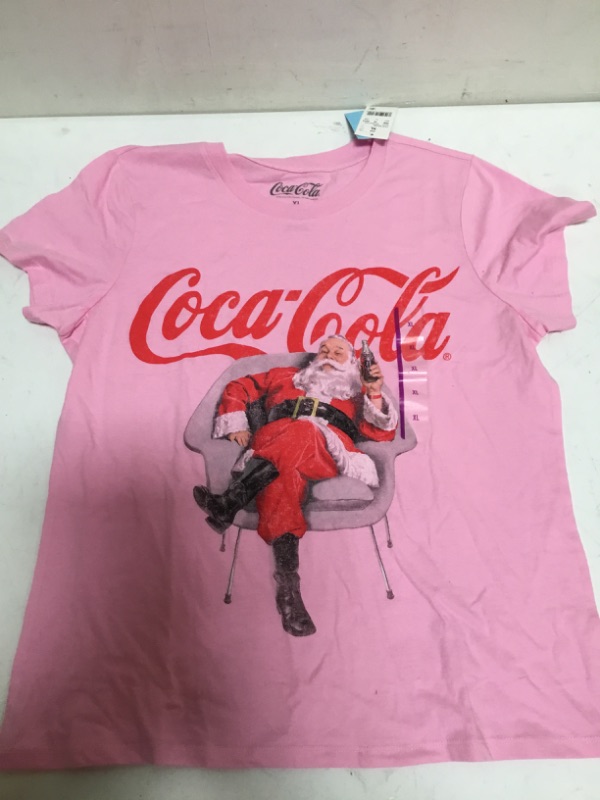 Photo 2 of Coca Cola Santa Claus Womens XL Pink Shirt Retro