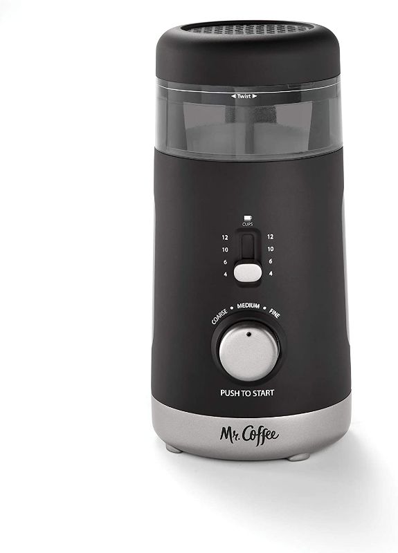 Photo 1 of **PARTS ONLY** Mr. Coffee Coffee Grinder, Automatic Grinder with 5 Presets, 12 Cup Capacity, Black