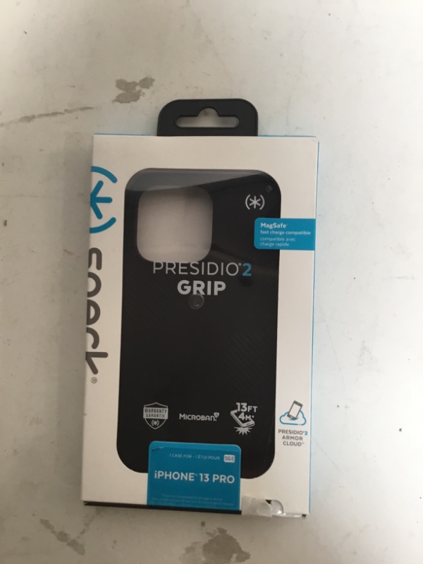 Photo 2 of Speck Presidio2 Grip Case for iPhone 13 Pro Soft Touch Drop Protect Black White