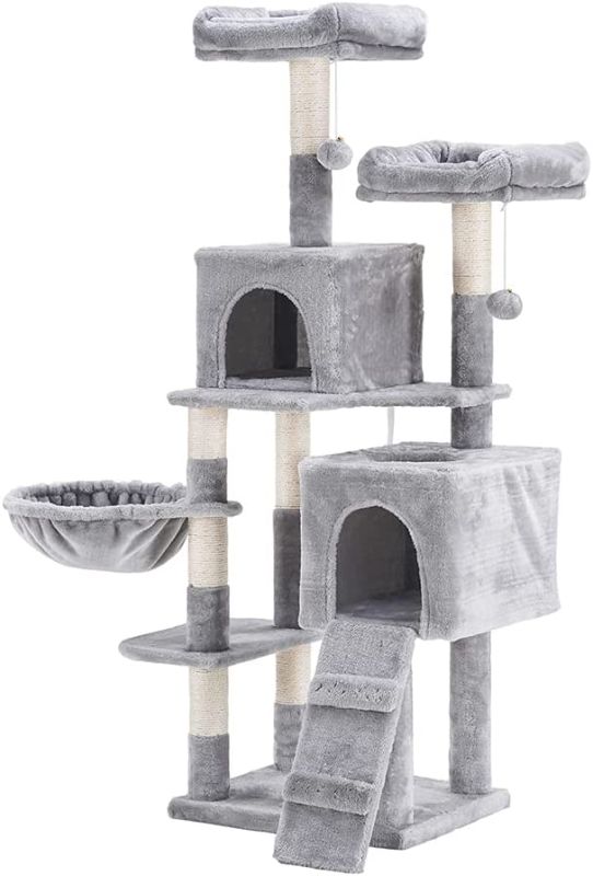 Photo 1 of Multi-Level Cat Tree Condo Furniture with Sisal-Covered Scratching Posts, 2 Plush Condos, Hammock for Kittens, Cats and Pets 