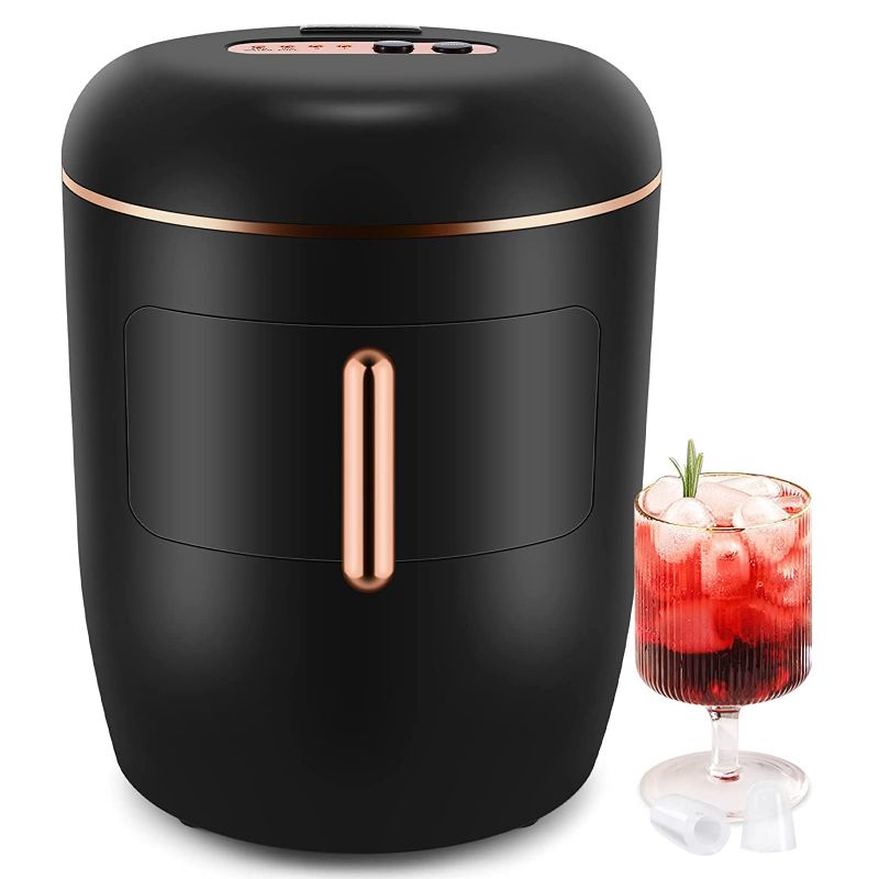 Photo 1 of KUMIO Ice Maker Countertop, Retro Design Bullet Clear Ice 10pcs in 8Mins, 33Lbs/Day, 2.5Qt Water Reservoir & 2 Ice Size (S/L), Self-Cleaning Portable Ice Machine with Ice Basket and Scoops