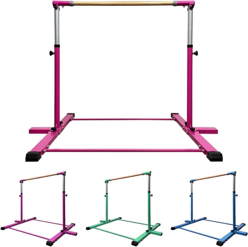 Photo 1 of GLANT Gymnastic Kip Bar, Horizontal Bar for Kids Girls Junior, 3' to 5' Adjustable Height, Home Gym Equipment, Ideal for Indoor and Home Training,1-4 Levels, 300lbs Weight Capacity
