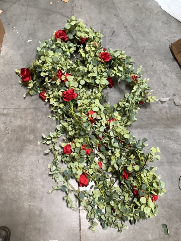 Photo 1 of 12FT Faux Rose Garland For Wedding, Baby Shower, Birthday, Graduation + More!