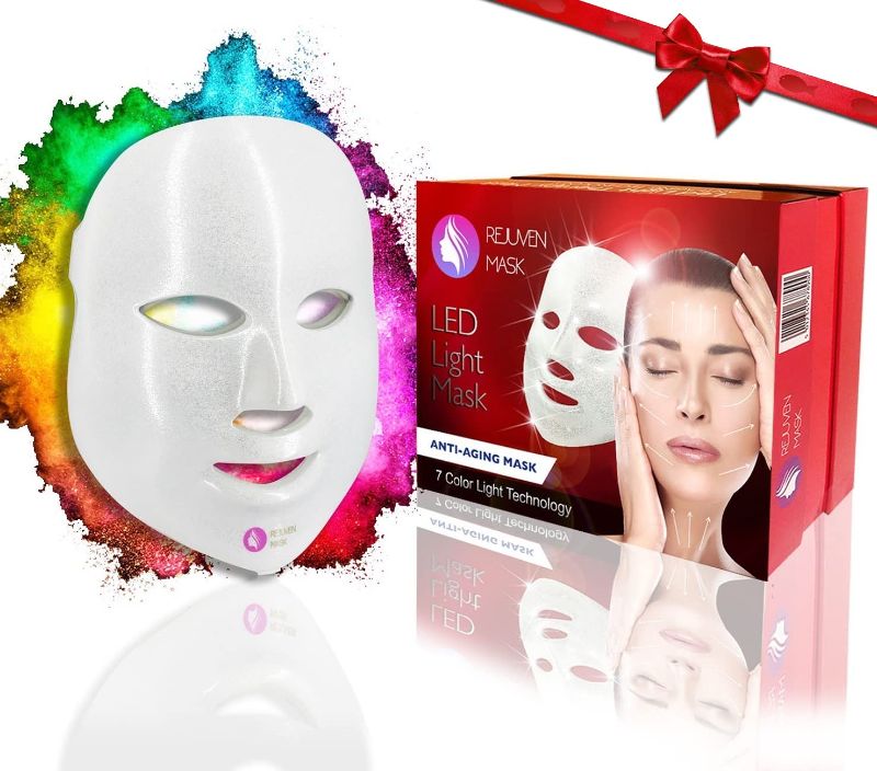 Photo 1 of Rejuven Mask Pro 7 Color LED Light Face Mask Therapy Facial Skin Care Mask ,Anti-Aging Skin Rejuvenation Improve Wrinkles and Smoother Skin