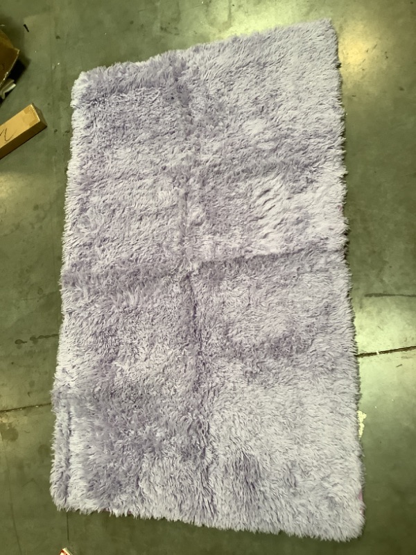 Photo 1 of Faux Fur Shag Rug Purple 3'x5' - Kids room, Classroom, Nursery + More