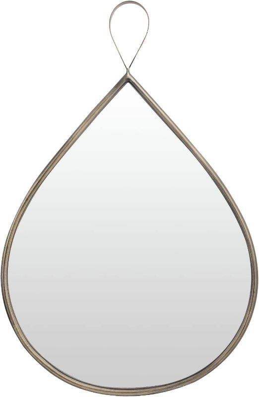 Photo 1 of RUIDOZ 28 X 18.5 Inches Brass Teardrop Wall Mirror with Metal Frame for Home Decor, Gold Oval Mirror, Bronze Decorative Wall Mirror, Accent Mirror